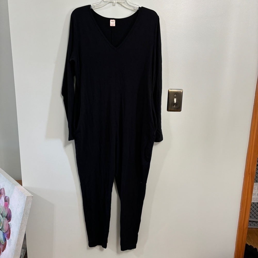 Smash + Tess Friday V-neck Long Sleeve Romper in Black XL